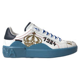 Dolce & Gabbana Blau-Weiß Bedruckte Portofino Melt Sneakers
