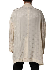 Dolce & Gabbana Beige Polyester Mantel mit Logo-Monogramm