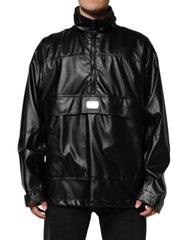 Dolce & Gabbana Schwarze Bomberjacke aus Polyester mit Logo-Plakette