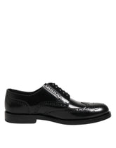 Dolce & Gabbana Zwarte Leren Derby Wingtip Formele Schoenen