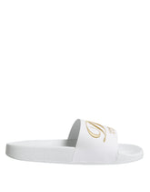 Dolce & Gabbana Weiße Leder-Pantoletten, Sandalen, Strandbekleidung, Schuhe