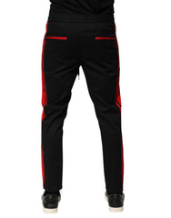 Dolce & Gabbana Rote gestreifte Baumwoll-Jogginghose mit Logo
