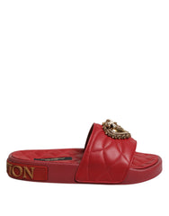 Dolce & Gabbana Red Devotion Matelassé Leder Pantoletten