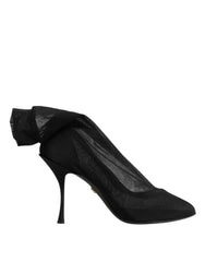 Dolce & Gabbana Schwarze Seiden-Stretch-Mesh-Sockenstiefel Schuhe