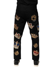 Dolce & Gabbana Schwarze Baroque Royal Herren Anzughose
