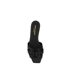 Saint Laurent Schwarze Kalbsleder Bos Taurus Riemchensandalen
