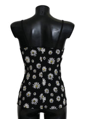 Dolce & Gabbana schwarzes Unterkleid mit Gänseblümchenmuster