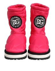 Dolce & Gabbana Pink Weiß Viskose Gepolstert Wadenhohe Stiefel Schuhe