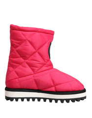 Dolce & Gabbana Pink Weiß Viskose Gepolstert Wadenhohe Stiefel Schuhe