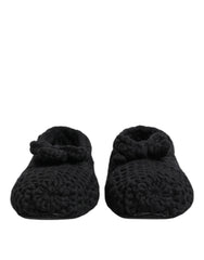 Dolce & Gabbana Schwarze Ballerinas aus Wolle zum Hineinschlüpfen