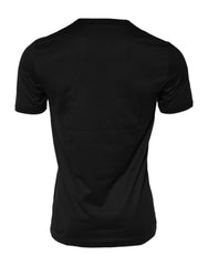 Dolce & Gabbana Black Sacred Heart Cotton Crew Neck T-shirt