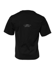 Dolce & Gabbana Schwarzes DG Vib3 bedrucktes Baumwoll-T-Shirt mit Rundhalsausschnitt