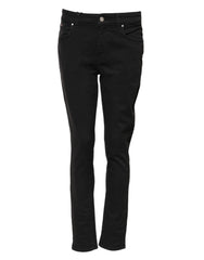 Dolce & Gabbana Schwarze Skinny Mid Waist Jeans aus Baumwolle