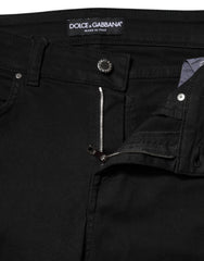 Dolce & Gabbana Black Cotton Skinny Mid Waist Denim Jeans