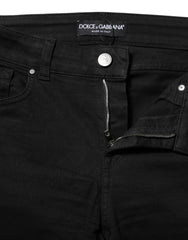 Dolce & Gabbana Schwarze Skinny Mid Waist Jeans aus Baumwolle
