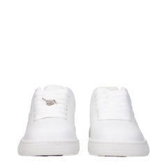 Burberry White Leather Low Top Sneakers