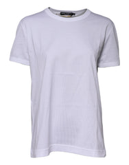 Dolce & Gabbana Weißes Baumwoll-T-Shirt mit Rundhalsausschnitt Goodluck 2022
