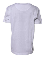 Dolce & Gabbana Weißes Baumwoll-T-Shirt mit Rundhalsausschnitt Goodluck 2022