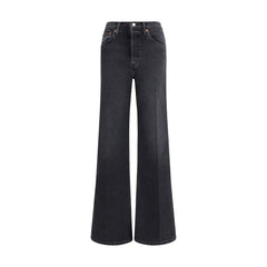 RE/DONE Black Cotton Flared Jeans