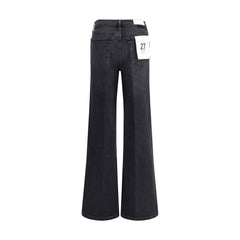 RE/DONE Black Cotton Flared Jeans