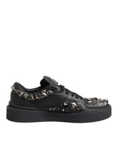 Dolce & Gabbana Schwarze Leder-Sneaker mit Nieten