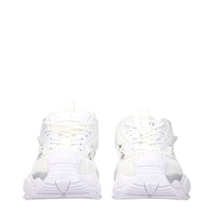 Versace White Leather Athletic Sneakers