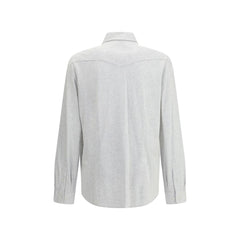 Brunello Cucinelli Gray Denim Shirt