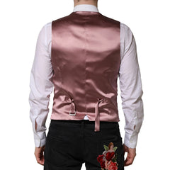 Dolce & Gabbana Rosa Wolle Kleid Formelle Herrenweste