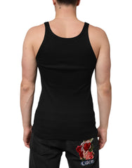 Dolce & Gabbana Schwarzes Tanktop Ärmellose Unterwäsche Herren T-Shirt