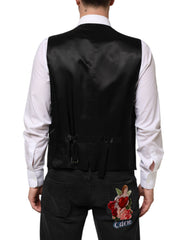 Dolce & Gabbana Schwarze Herren-Wollweste formell