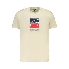Tommy Hilfiger Beige Cotton Men T-Shirt