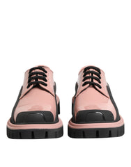 Dolce & Gabbana Schnürschuhe aus hellrosa und schwarzem Leder