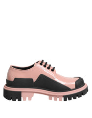 Dolce & Gabbana Schnürschuhe aus hellrosa und schwarzem Leder