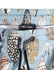 Dolce & Gabbana Badehose Herren Shorts Nylon Seestern Muster Blau