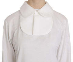 Dolce & Gabbana Weiße langärmlige Bluse aus Baumwolle mit Kragen