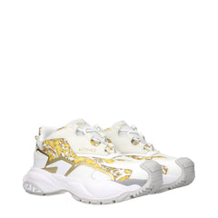 Versace Gold Fabric Low Top Sneakers