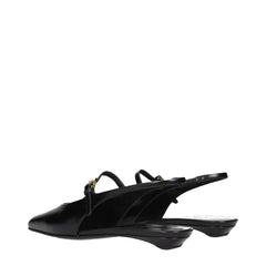 Prada Schwarze flache Sandalen aus Leder