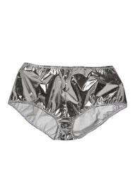 Dolce & Gabbana Silber Metallic High Waist Bikinihose Damen Unterwäsche