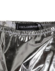 Dolce & Gabbana Silber Metallic High Waist Bikinihose Damen Unterwäsche