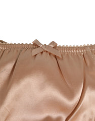 Dolce & Gabbana Nude Beige Unterwäsche aus Seidensatin mit Schleife und Spitze