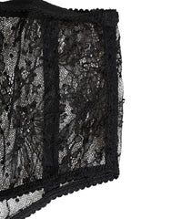 Dolce & Gabbana schwarze Unterwäsche mit hoher Taille aus Spitze und gepunktetem Mesh