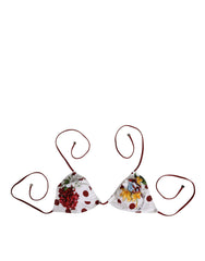 Dolce & Gabbana weiß rot gepunkteter Triangel mit Blumenmuster