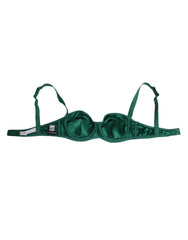 Dolce & Gabbana grüner Satin halbgpolsterter Bügel-BH mit Moschusduft
