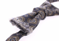 Dolce & Gabbana Blaue Seiden-Barock-Fantasi-gebundene Fliege Papillon
