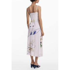 Desigual Damen Maxikleid aus weißem Polyester