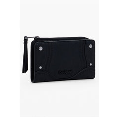 Desigual Nero Polyurethan Damen Portemonnaie