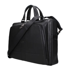 Piquadro Black Leather Business And Laptop Bag