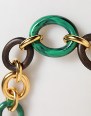 Dolce & Gabbana Mehrfarbige Tigerlilien-Halskette aus Goldmessing
