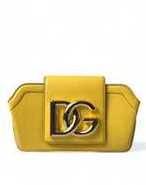 Dolce & Gabbana Gelbe Glattleder DG Logo Clutch Crossbody Tasche