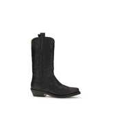 Ganni Schwarze Stiefel aus recyceltem Leder